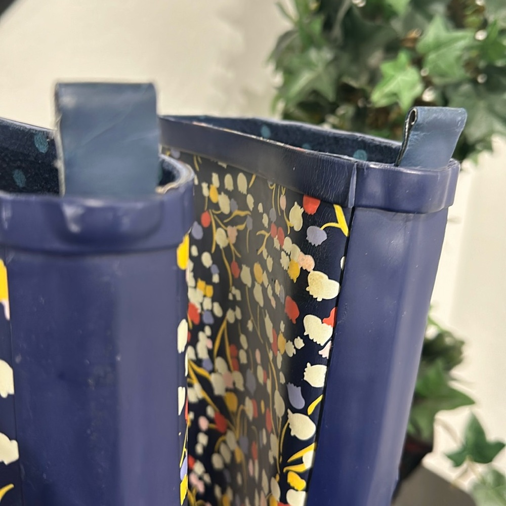 Anthropologie Colloquial Rain Boots Pop Potpourri  Blue Motif Floral print Sz 6 - Picture 8 of 14